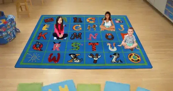 Animal Alphabet Phonics Educational Classroom Area Rug 7'6' x 10' - Image 2