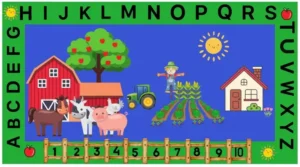 At The Farm Alphabet Animal Rug
