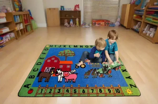 At The Farm Interactive Alphabet Play Classroom Area Rug 4' x 6' - Image 2