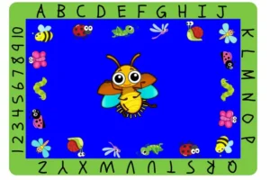 Bees And Bugs With Wings Alphabet Numbers Classroom Rug