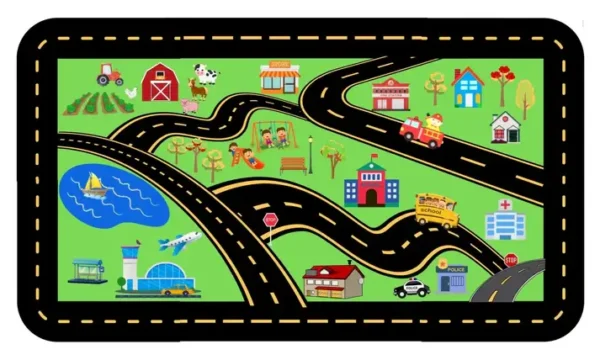 Going Places Interactive Roads Educational Rug 4' x 6'