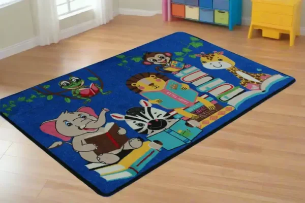 Story Time Reading Jungle Animals Classroom Area Rug 4' x 6' - Image 3