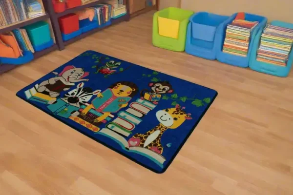 Story Time Reading Jungle Animals Classroom Area Rug 4' x 6' - Image 5