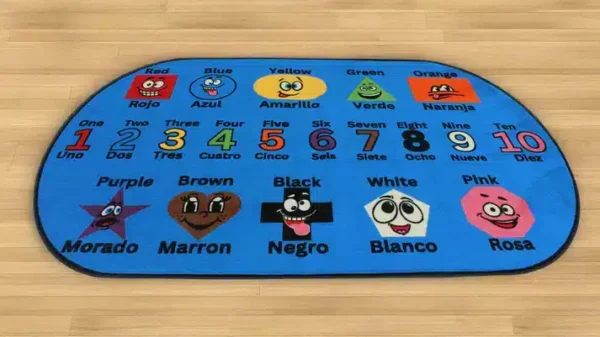 Silly Shapes Bi-Lingual Interactive Educational Rugs 6' x 9' - Image 3