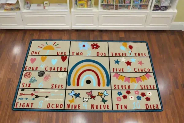 Bi-Lingual Counting Classroom Area Rug 5' x 8' - Image 2