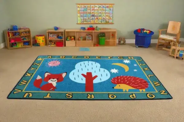Forest Babies Boho Classroom Area Rug 6' x 9' - Image 3