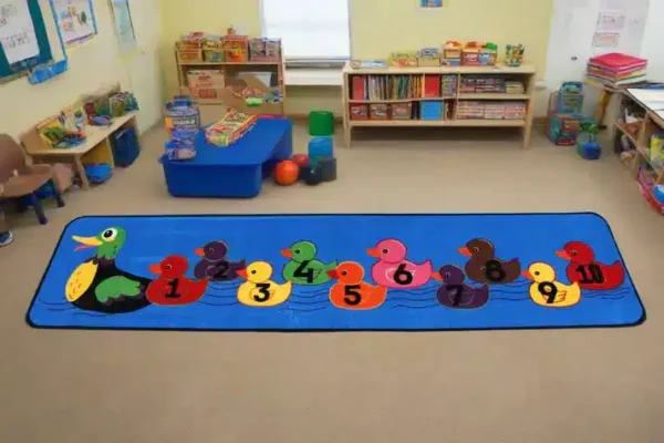Ducks In A Row Educational Classroom Area Rug 3' x 12' Runner - Image 2