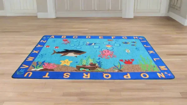 All the Fish in the Sea Underwater Ocean Theme Educational Classroom Area Rug 6' x 9' - Image 5